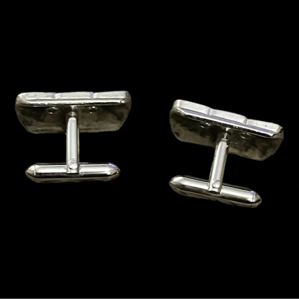 Vintage Mens Silver Metal Swank Cufflinks Oval Link Tubular Oval Links Classic